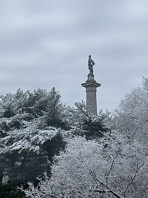 The statue of Henry Hudson in Henry Hudson Park in Spuyten Duyvil