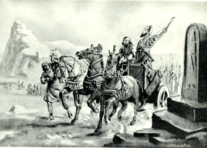 Tiglath-Pileser III before the citadel of Turushpa