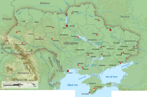 Topographic map of Ukraine (with borders and towns).svg