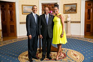Uhuru Kenyatta with Obamas 2014