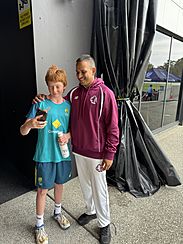 Usman Khawaja - Photo with fan