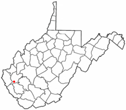 Location of Harts, West Virginia