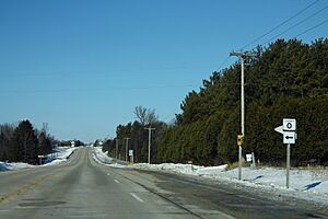 Wisconsin Highway 42 junction with County Trunk O in the Town of Pierce Wisconsin