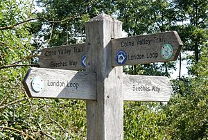 Yiewsley footpaths signpost Trout Road 1