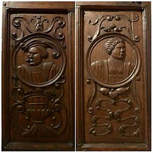 16thC Scottish burgess and wife carvings
