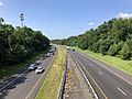 2021-08-24 14 42 57 View west along New Jersey State Route 24 from the overpass for Morris County Route 608 (Ridgedale Avenue) in Florham Park, Morris County, New Jersey