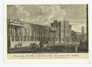 A view of the Bank of England, Threadneedle Street, London (NYPL Hades-280166-1253467)f
