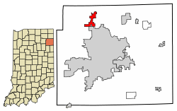 Location of Huntertown in Allen County, Indiana.