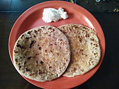 Aloo Paratha with Butter from India
