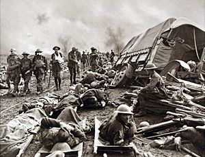 Battle of Menin Road - wounded at side of the road