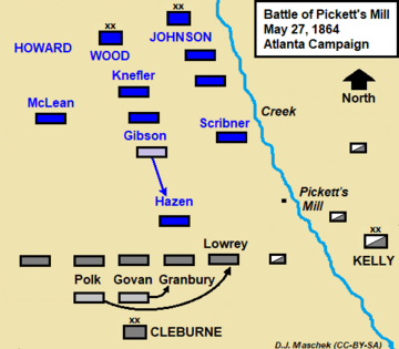 Battle of Picketts Mill map