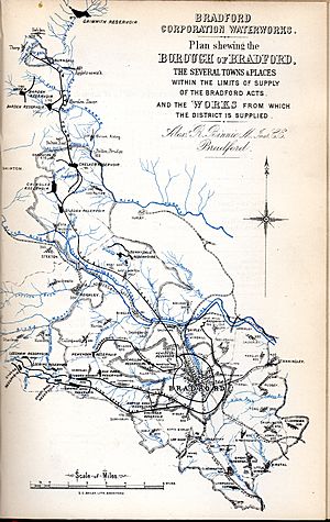 Bradford waterworks map 1881
