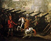 Cannon battery at the Siege of Esztergom 1543