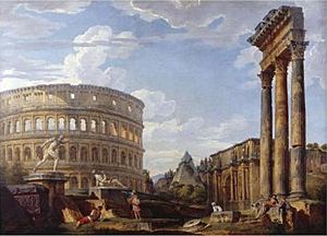 Capriccio com o Coliseu e o Arco de Constantino