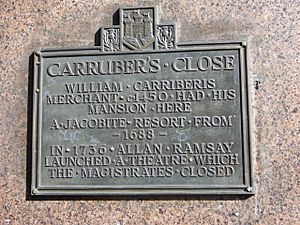 Carruber's Close plaque, High Street - geograph.org.uk - 1529899