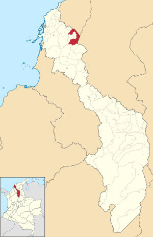 Location of the municipality and town of Calamar in the Bolívar Department of Colombia
