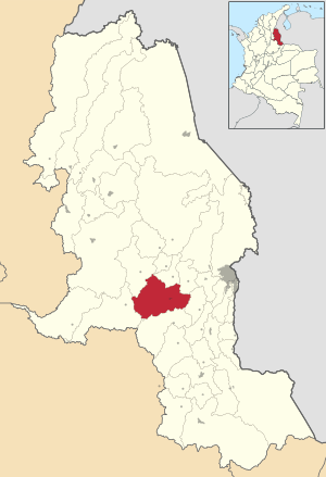Location of the municipality and town of Salazar de las Palmas in the Norte de Santander Department of Colombia.