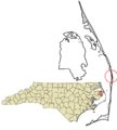 Dare County North Carolina incorporated and unincorporated areas Rodanthe highlighted