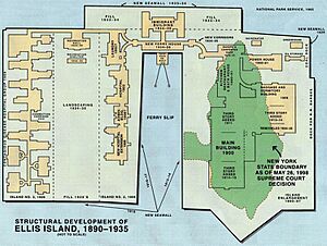 Ellis Island 1890 - 1935 NPS map
