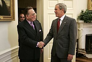 Foreign Minister Kurshid Mahmood Kasuri with Bush