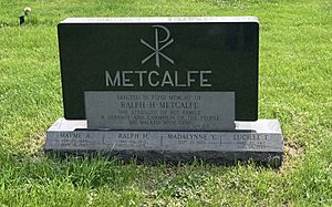 Grave of Ralph Harold Metcalfe (1910–1978) at Holy Sepulchre Cemetery, Alsip, IL