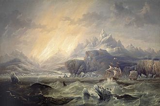 HMS Erebus and Terror in the Antarctic by John Wilson Carmichael