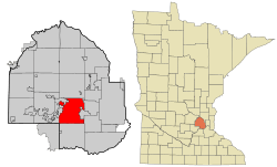 Location of Minnetonkawithin Hennepin County, Minnesota