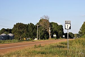 Highway 1 northbound in Vanndale, Arkansas