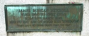 James Duncan Mitchell, Lusitania 1915, Western Cemetery, Dundee