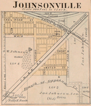Johnsonville Indiana map from 1877 atlas