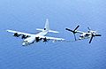 KC-130J Hercules aircraft refuels an MV-22 Osprey off the coast of North Carolina