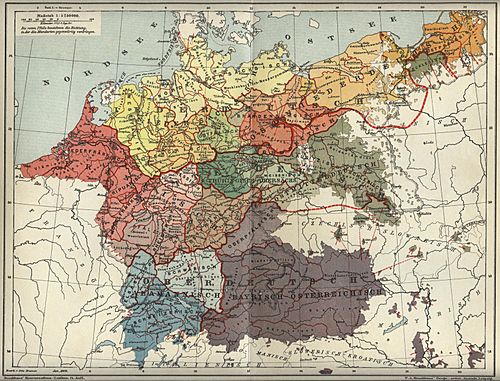 Karte der deutschen Mundarten (Brockhaus)