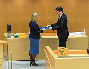 Magdalena Andersson is elected Prime Minister in 2021. 02