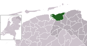 Highlighted position of De Marne in a municipal map of Groningen