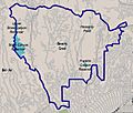 Map of Beverly Crest neighborhood of Los Angeles, California