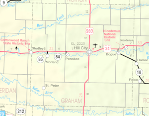 KDOT map of Graham County (legend)