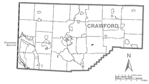Location of Guys Mills in Crawford County