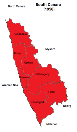 South Canara, an erstwhile district, forms the centre of the Tuluva region called 'Tulu Nad'.