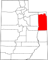 State map highlighting Uintah County