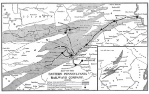 Map of the Eastern Pennsylvania Railways Company c 1912