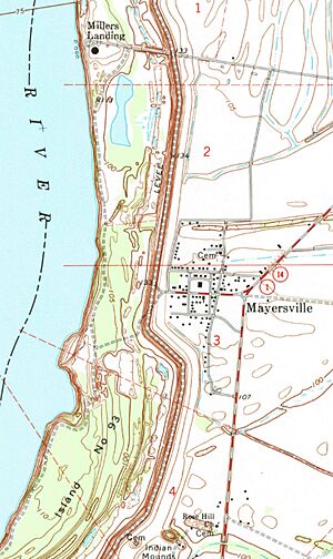 Mayersville Mississippi mapped by USGS in 1970