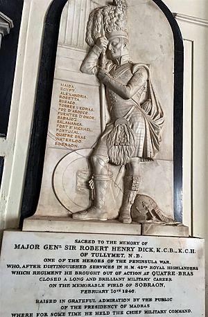 Memorial to Sir Robert Henry Dick, St. George's Cathedral, Madras