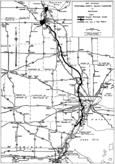 Michigan Turnpike map 1955