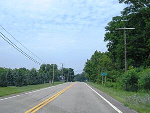 NY 18 wb at Kuckville, July 2023