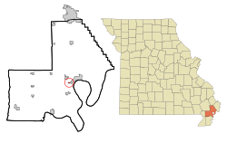 Location of Howardville, Missouri