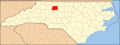North Carolina Map Highlighting Forsyth County