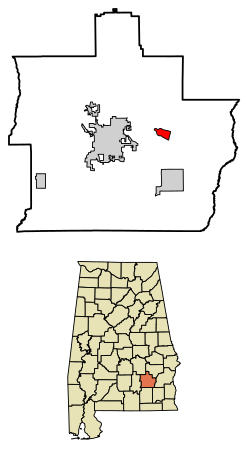 Location of Banks in Pike County, Alabama.