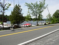 View of Warner Bay of Lake George as seen across Pilot Knob Road