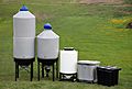 Plastic grain bins for farm operations