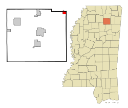 Location of Sherman, Mississippi